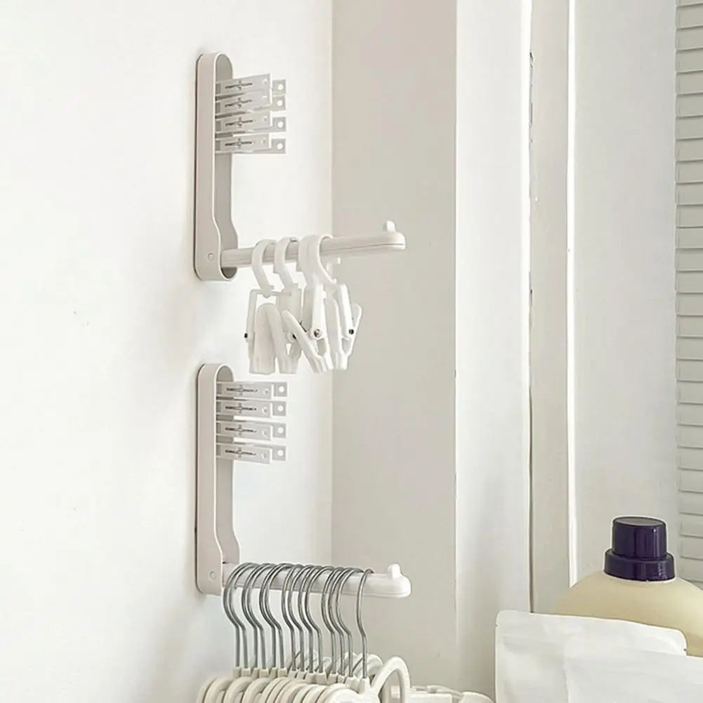 

Foldable Hanger Holder Hanger Storage Rack Space-saving Wall Mount Clothes Hanger Organizer Punch-free for Multifunctional