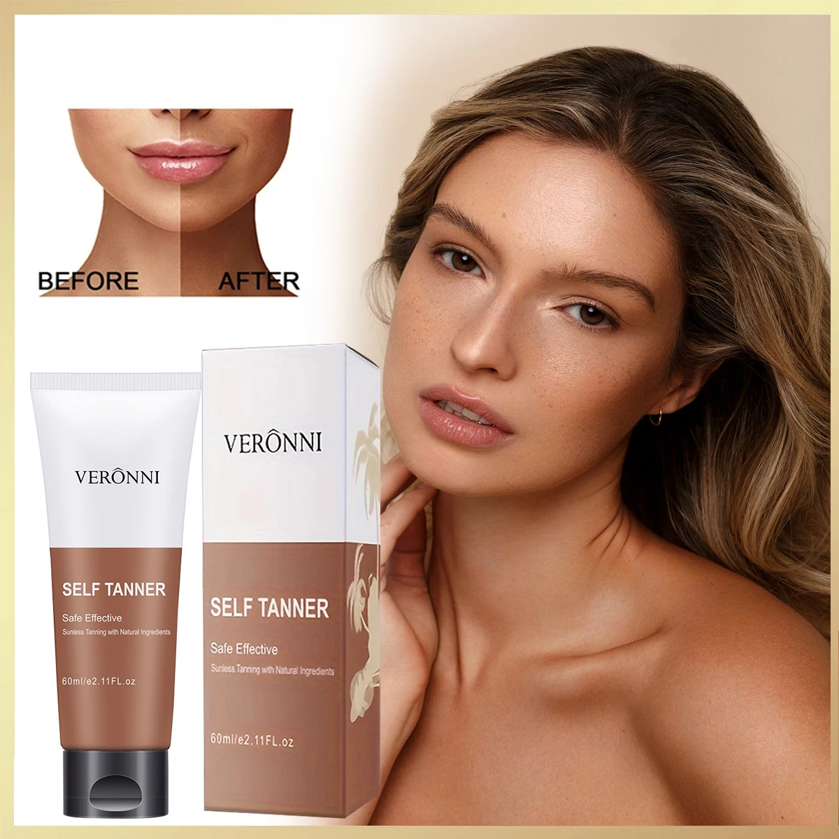 BODY TANNING OIL Bronzing Cream,Ultra Moisturizing&Tan Boosting,Natural Streak-Free Tinted self-Tanning Care For Body and Face