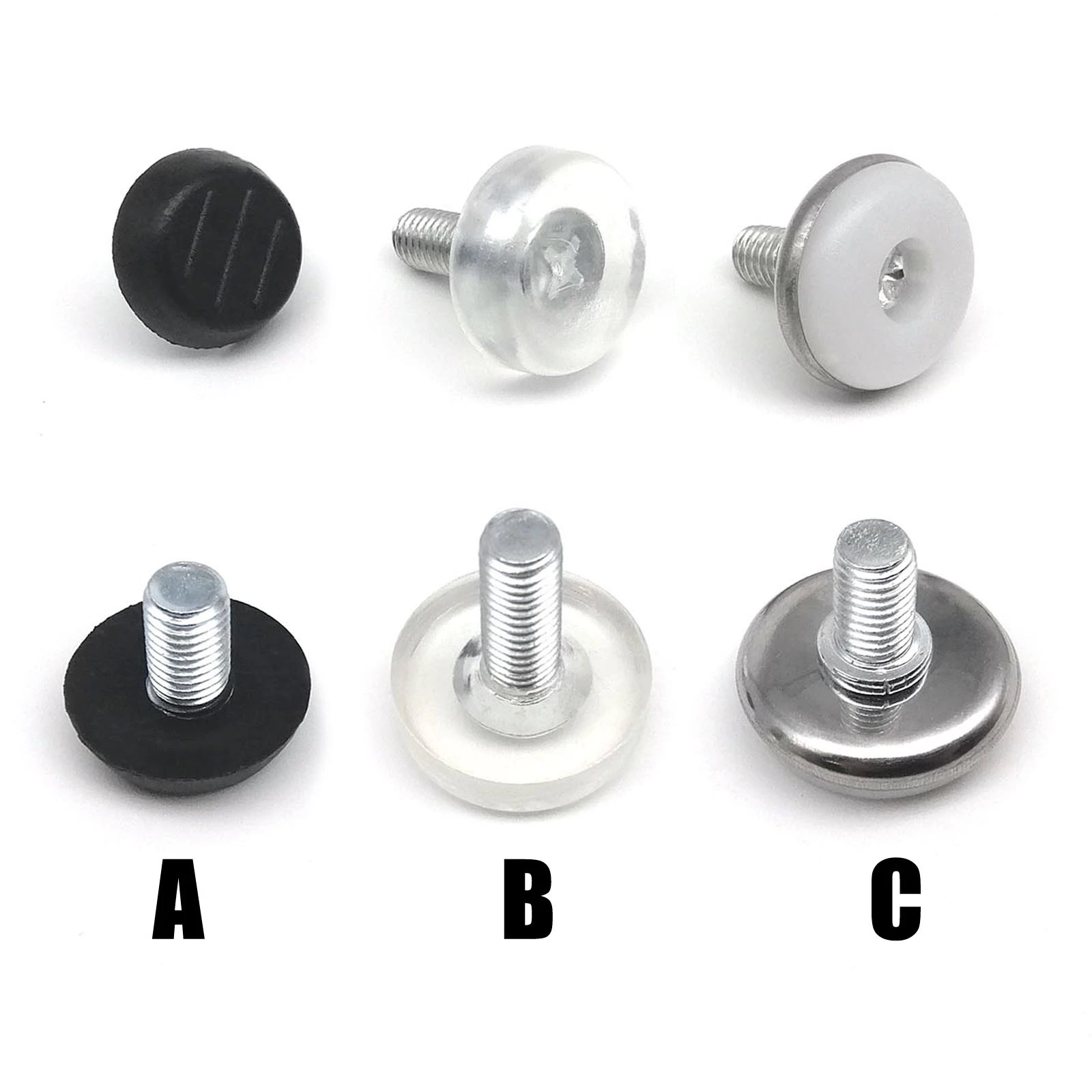 4x Clear Transparent Furniture Table Chair Sofa Leg Feet Adjustable