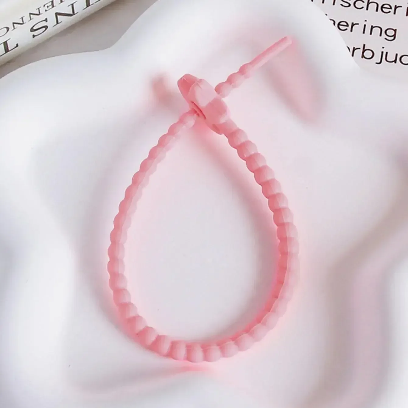 10pcs Silicone Self-Locking Wire Cable Zip Ties Multi-functional Reusable Cable Ties Organiser Fasten Cable Food Bag Bundle Tool