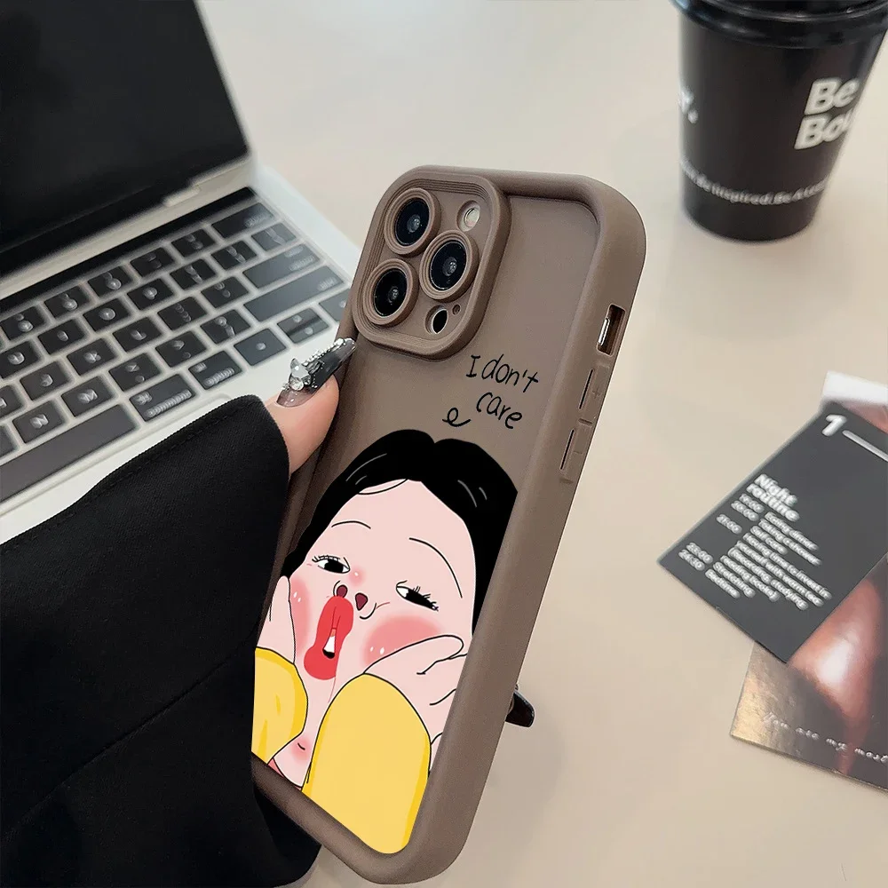 Funny Cute Girl Boy Silicone Phone Case For iPhone 15 14 13 12 11 Pro Max XS X XR 7 8 Plus 15 Shockproof Candy Soft Bumper Cover_voghion.com