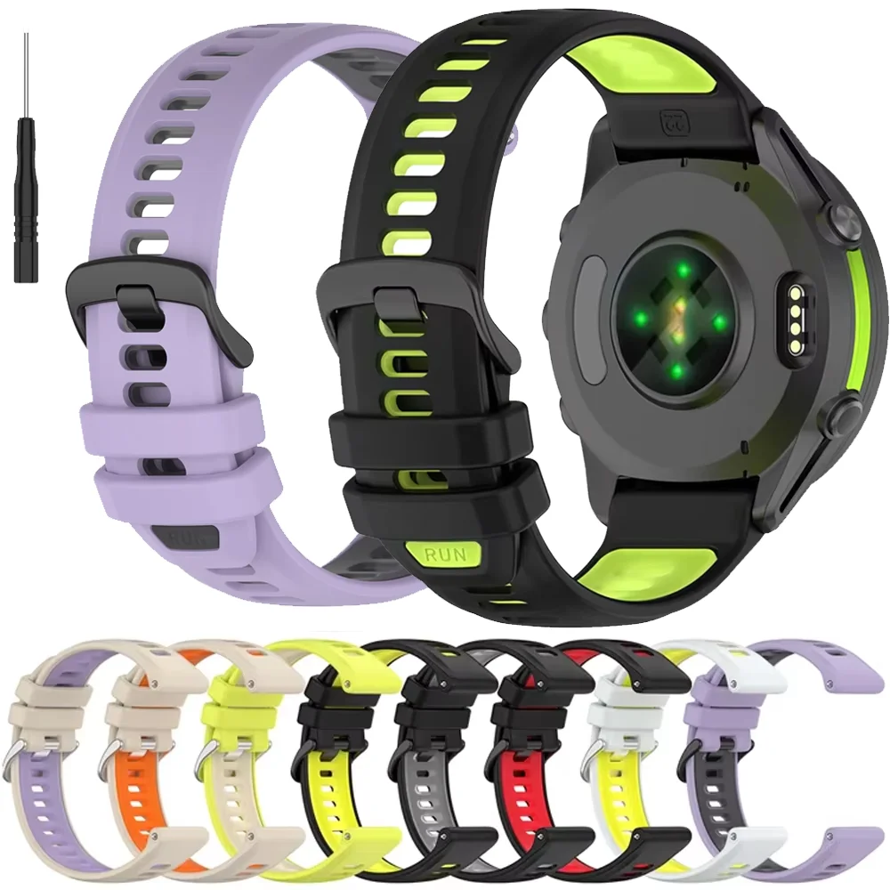 Two-Tone Silicone Sports Wristband - Comfortable Strap for Forerunner Series