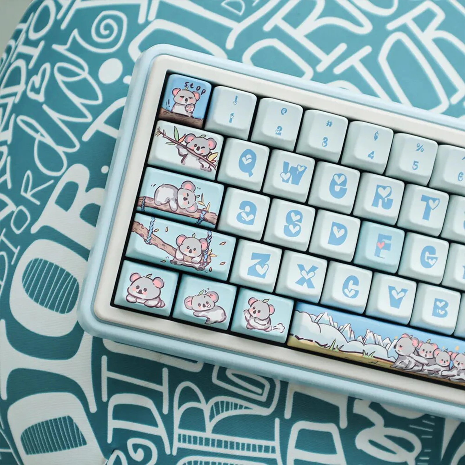 

KeysLand Mechanical Keyboard Koala Planet Five Dye Sublimation MDA/Cherry Profile PBT KeyCaps 151keys For Cherry Mx Switches