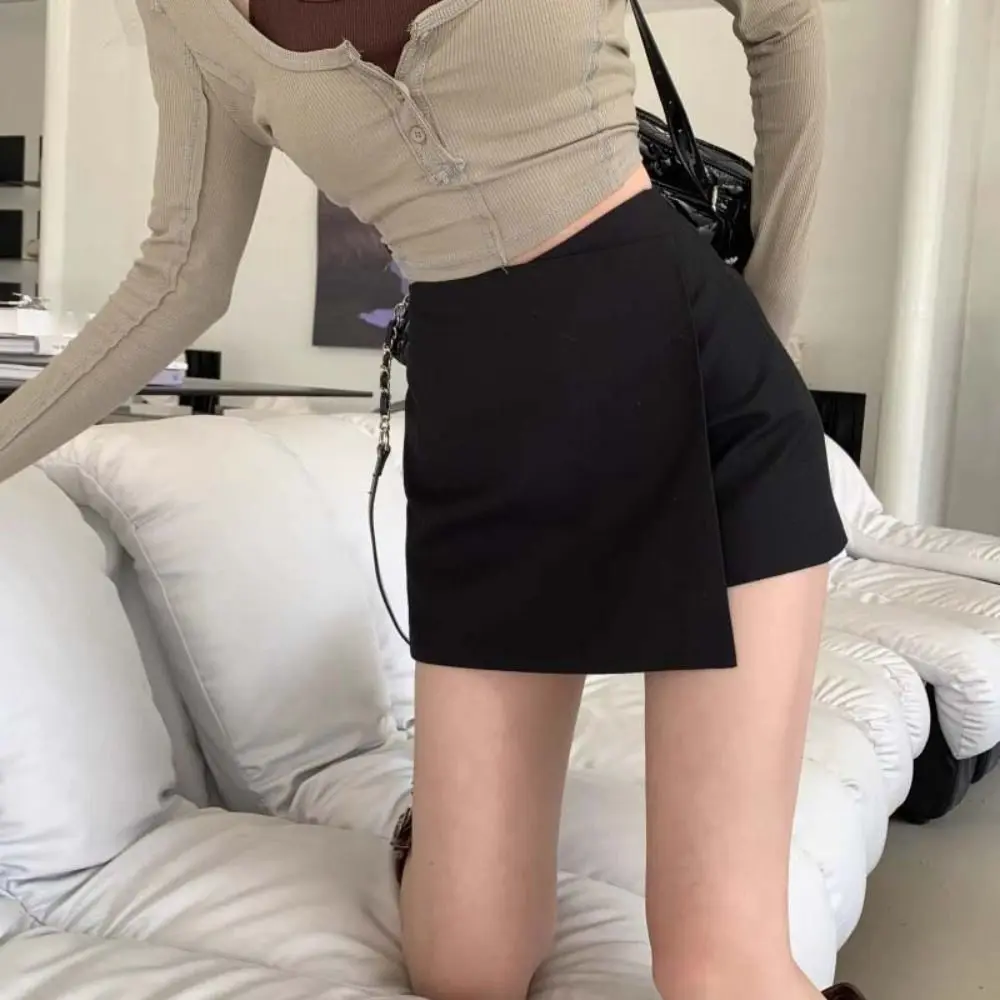 Fashion Asymmetrical A-line Short Skirt Slim Fit High Waist Mini Short Skirt Summer Y2K Women's Shorts Pants Club