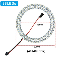 Smart RGB LED Ring Light with Individually Addressable Pixels - DC12V SK6812 (88LEDs White)
