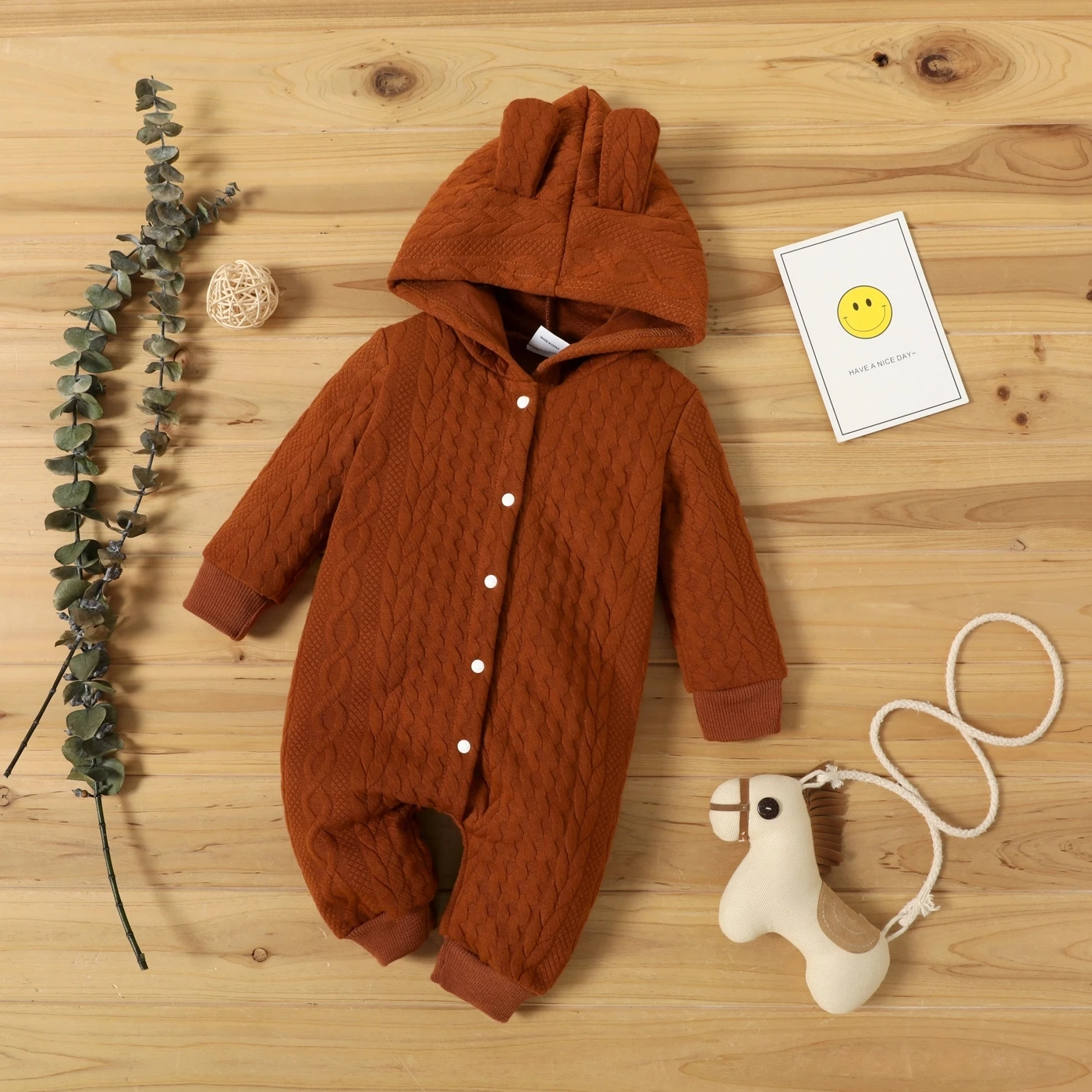 Newborn Hooded Ear Romper 2