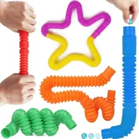 A Slice Large Pop Tubes Fidget Toys Sensory  for Stress Anxiety Relief for Children Adults Learning Toys Toddlers Stretch Tube 2