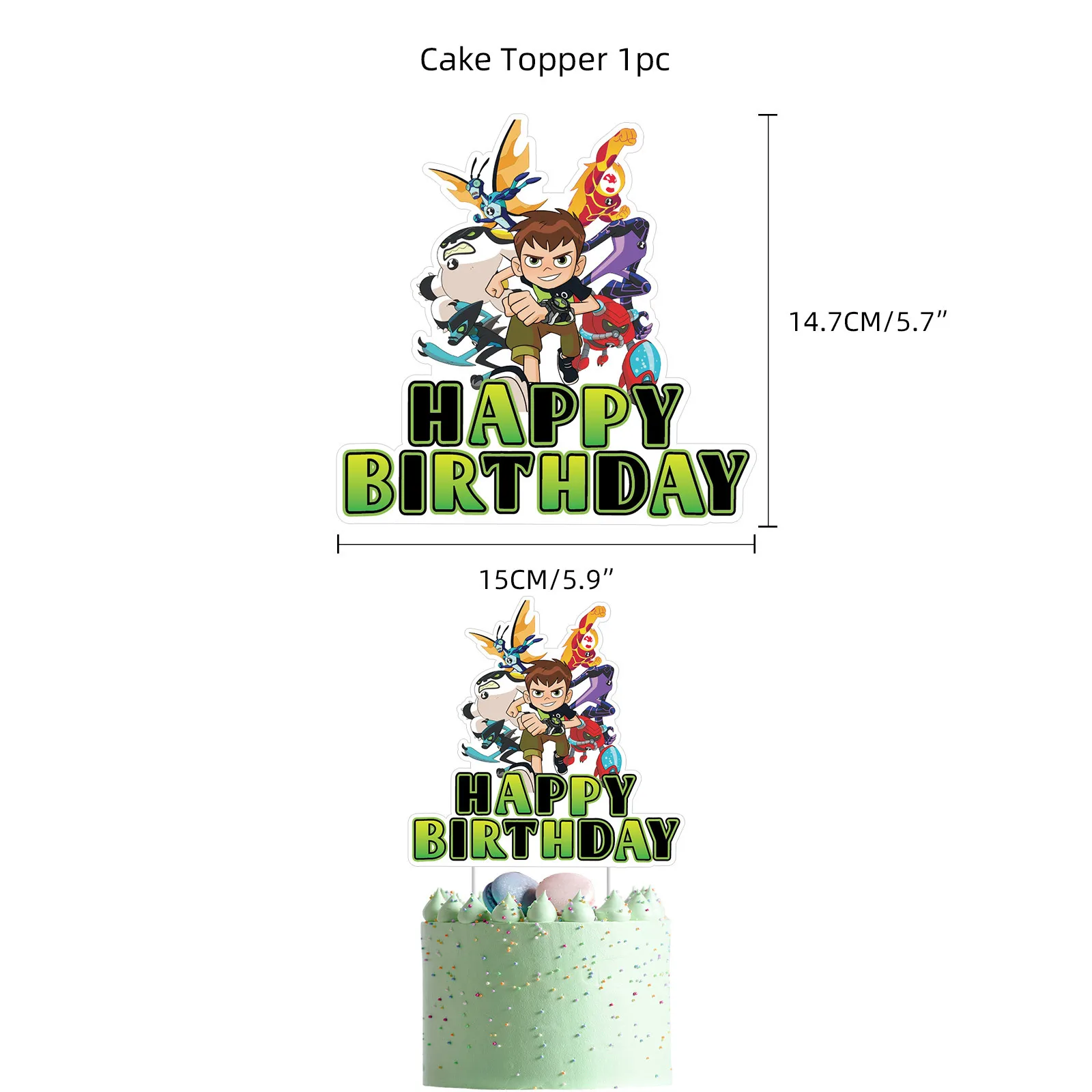 Party Supplies Cartoon Ben-10 Birthday Party Decoration Balloons Favor Set Banner Cake Toppers Baby Shower Boys