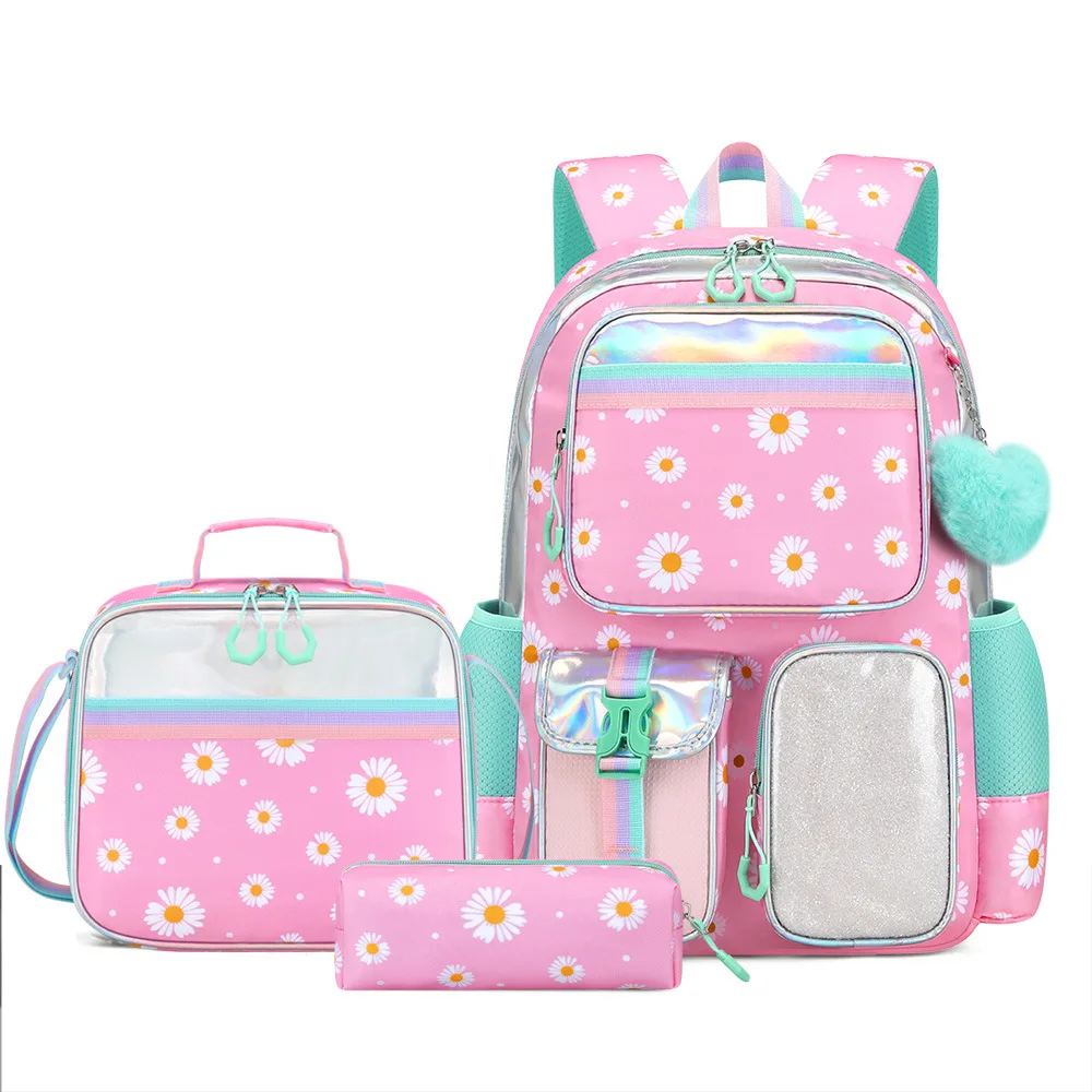 Cute Student Backpack 3pcs/set Primary Schoolbag Rabbits and quicksand Kawaii Student Backpack Teenage Girls Handbag Rucksack 1