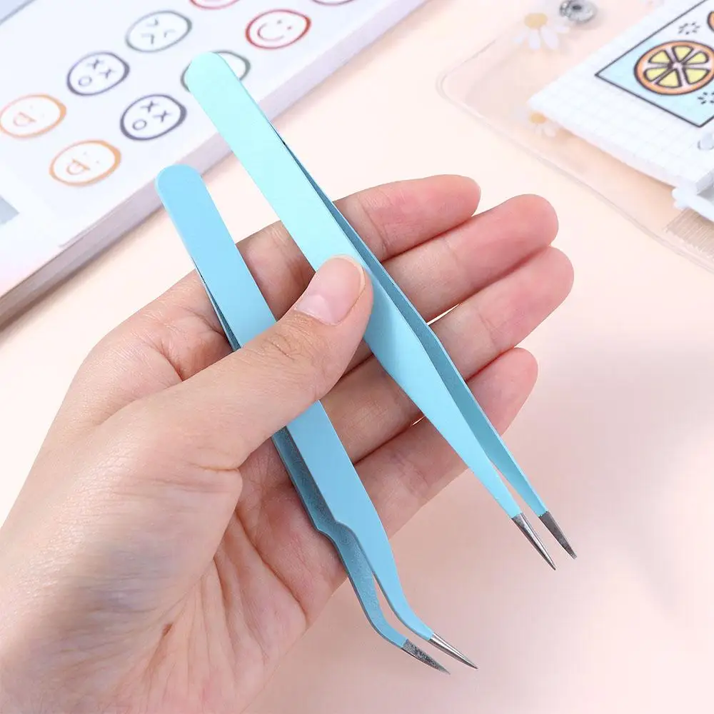 

Repair Tools Picking Tool Tape Sticker Tool Journal Accessorise Stainless Steel Nail Tweezers Nipper Tweezers Macaron Color