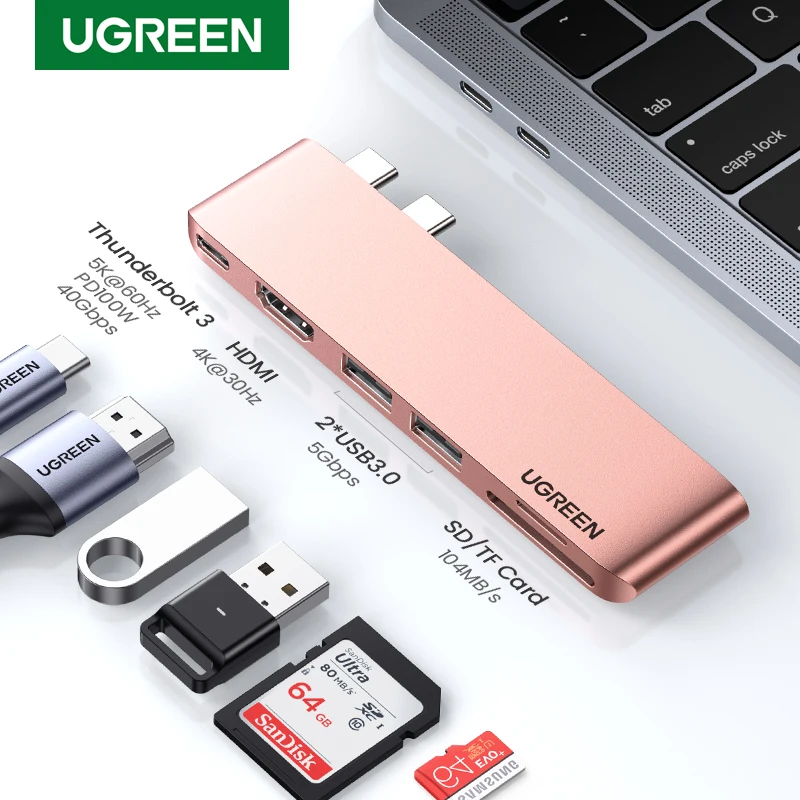 Ugreen Usb C Hub Per M2 M1 Macbook Pro Air Usb Type C Hdmi Hub Per Macbook Pro Air Adapter Thunderbolt 3 Dock Usb C 3.1 Hub Usb