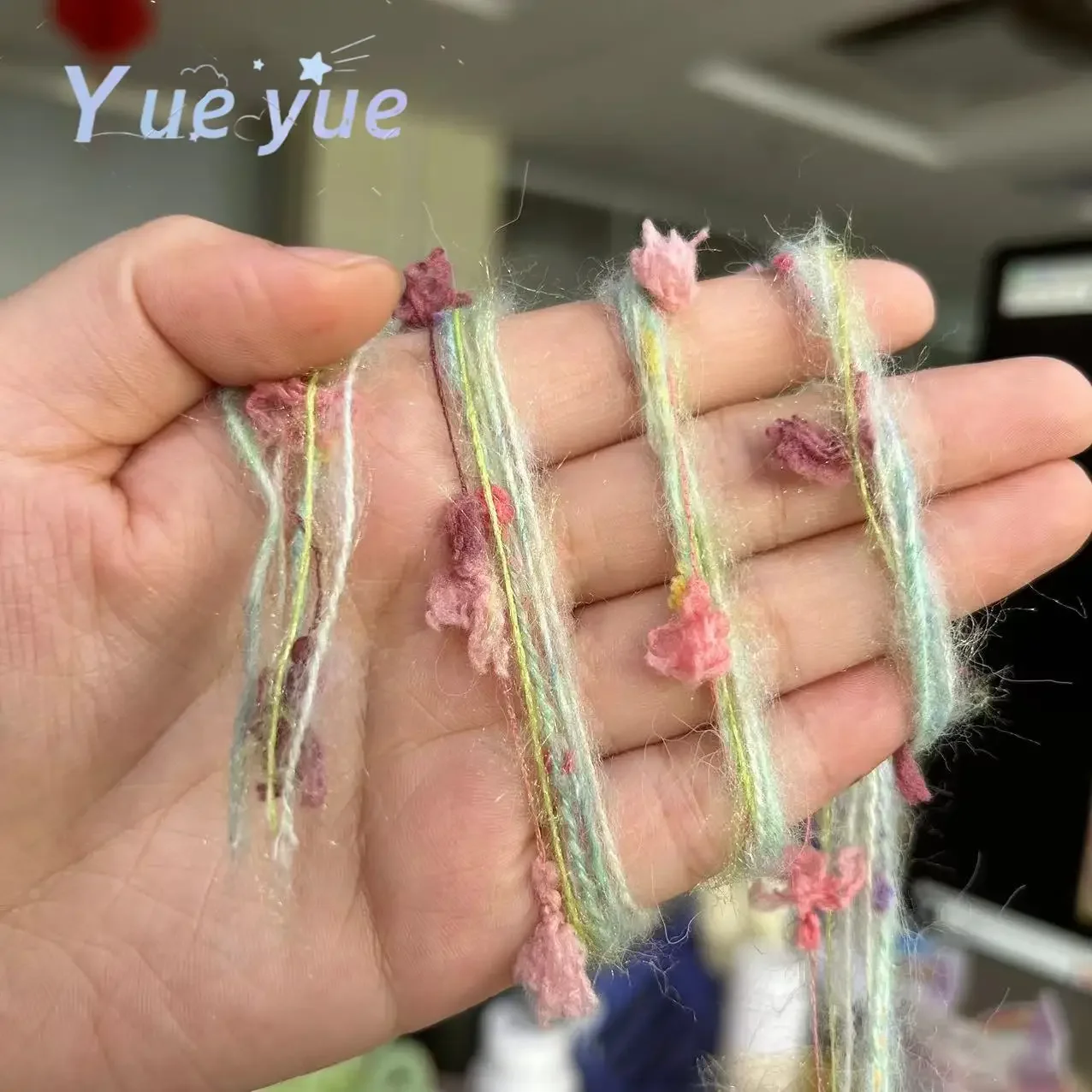 50g Garden Series Hand Mixed Knitting Yarn Green Flower Thread Handmade Crochet Stick Needle Woven Bag Hair Loop Yarn Gift Decor 3