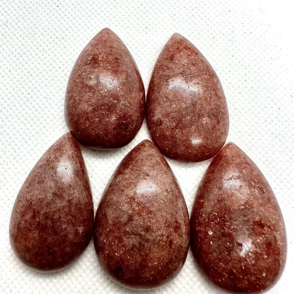 

Strawberry quartz Red Stone Pendant for Diy Jewelry Making Cute women Accessories Amulet Natural Stones Vintage Big Polish 5pc