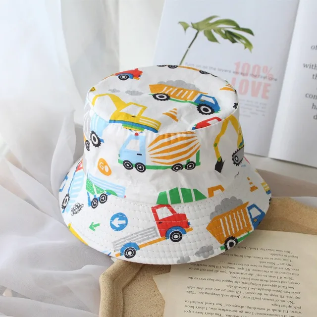 Dinosaur Print Baby Bucket Hat Cute Cartoon Cotton Children Fisherman Cap Toddler Boys Girls Summer Beach Sun Hats Panama Cap BC