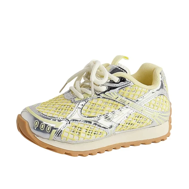 2025 Summer Baby Toddler Kid Breathable Hollow Orbit Metallic Sneaker Children Casual Fashion Tenis Shoe Boy Girl Sports Shoes