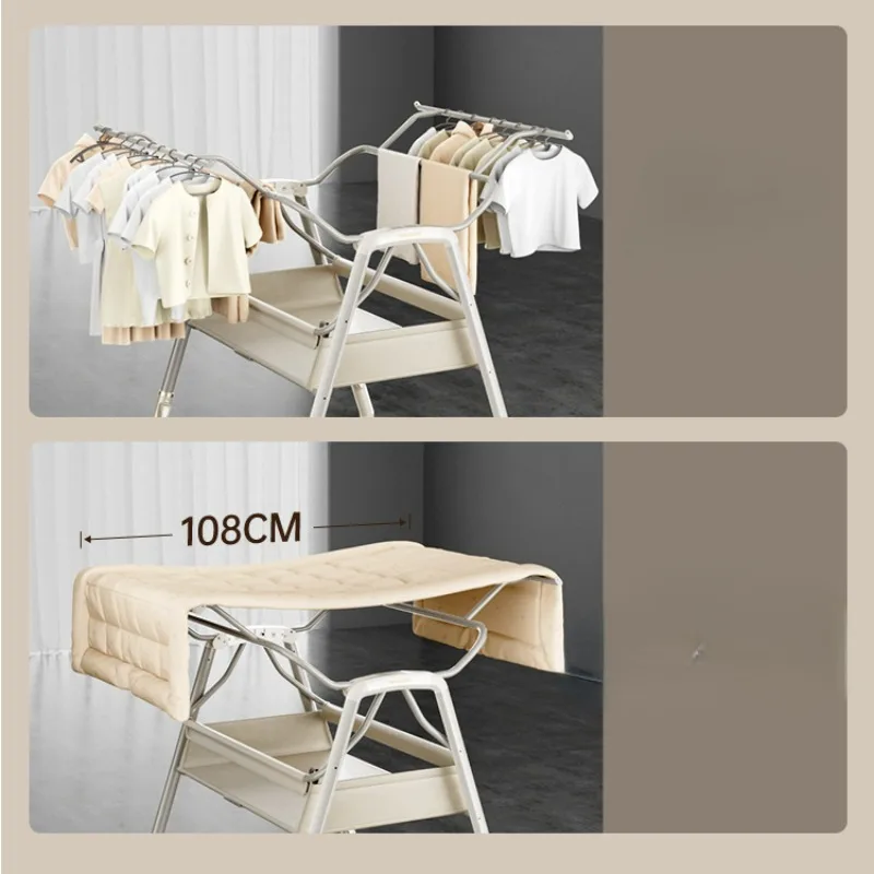 Baby Diaper Table,multi-functional PU Leather Baby Care Tables,newborn Bath Crib Changing Table with Silent Universal Wheel
