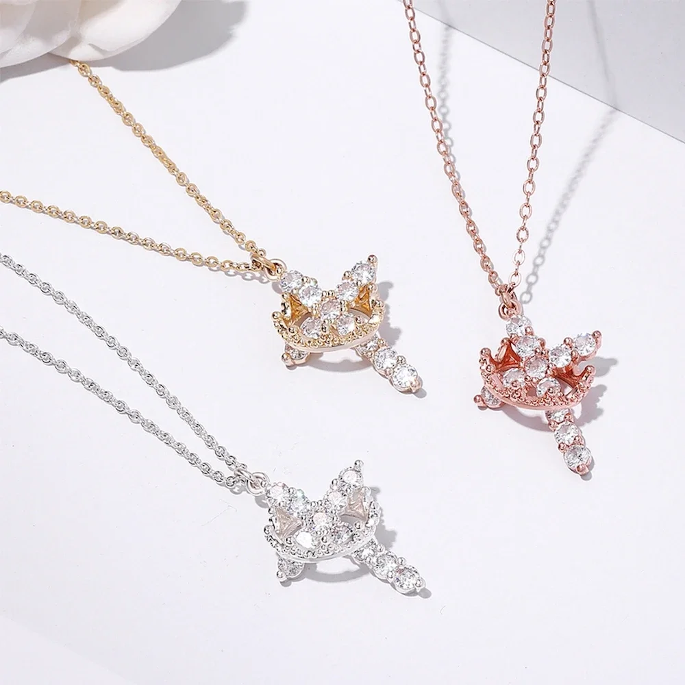 Elegant Rose Gold Rotatable Cross Pendant Necklace with Stainless Steel Chain