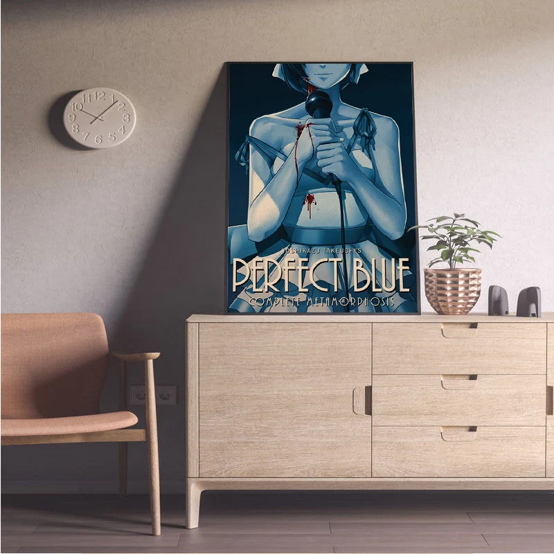 Anime poster Vintage posters Poster prints Anime Perfect Blue Anime Posters Vintage Room Home Bar Cafe Decor Aesthetic Art Wall Painting