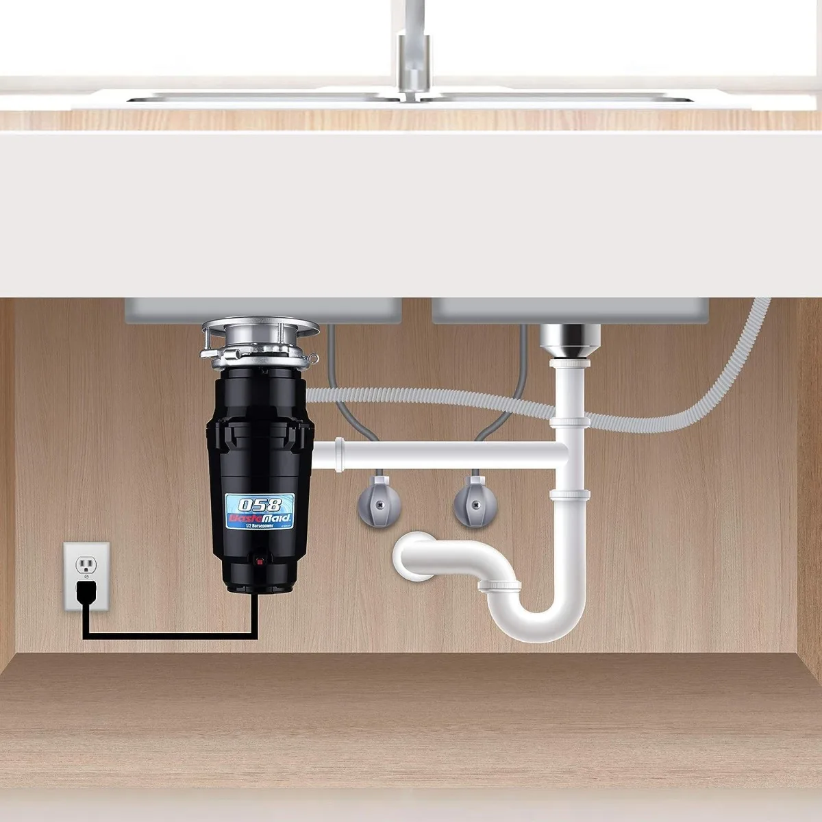 10-US-WM-058-3B Garbage Disposal Anti-Jam Stainless Steel Food Waste Grinding System, 1/2 HP Economy, Black | USA | NEW 6
