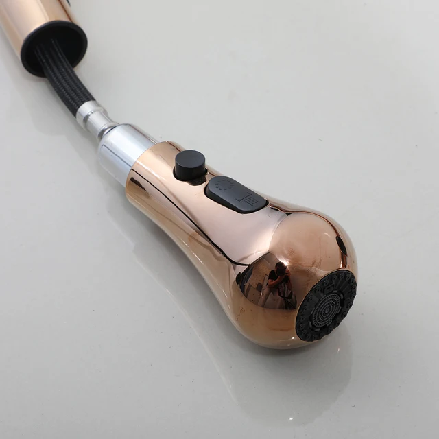 JIENI Rose Gold ก๊อกน้ําห้องครัว 360 หมุน 3-Way ทองเหลืองที่ถอดออกได้ก๊อกน้ําอ่างล้างจานจอแสดงผลอุณหภูมิ LED ร้อนเย็น TAP 3