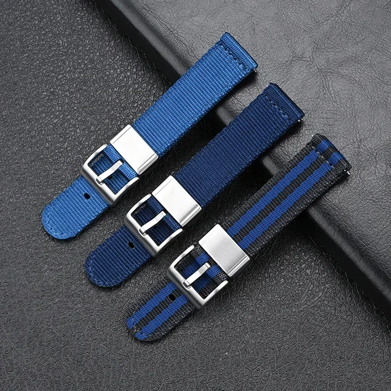 Premium Thick Canvas Nylon Quick Release Watch Strap - Army Style Unisex Accessory