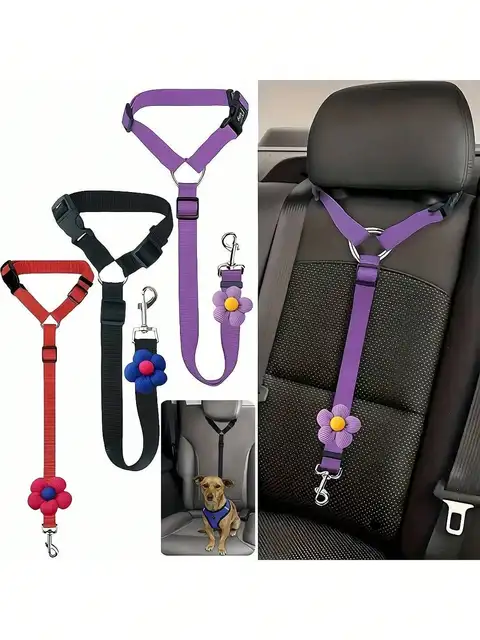 1pc Car Pet Dog Seat Leash, Pet Car Interior Leash, Dog Seat Belt Strap, Dog Seat Buckle, Dog Car Seat Accessories