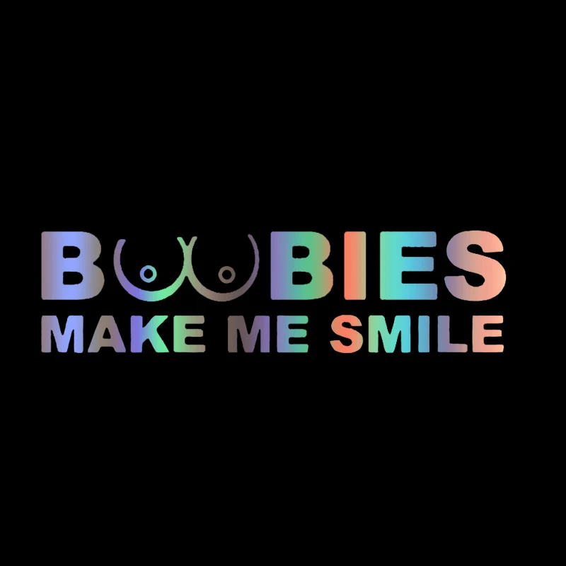 Funny Car Decal Boobies "Boobies Make Me Smile" Funny Car Window Decal Sticker - Vinyl, Multiple Colors Vinyl Car Decals, Stickers & Vinyl Art - Foto 3