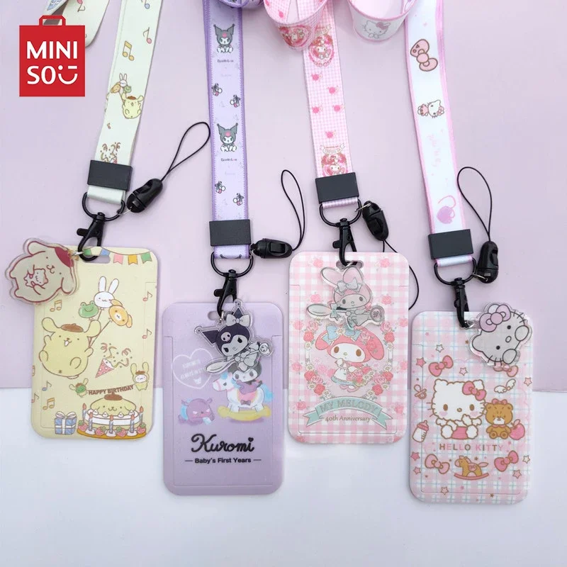 

MINISO телефон, Обложка для карты, фотография, милая фигурка Kuromi Melody Sanrio, Hello Kitty ID, держатель для банковских карт, шея