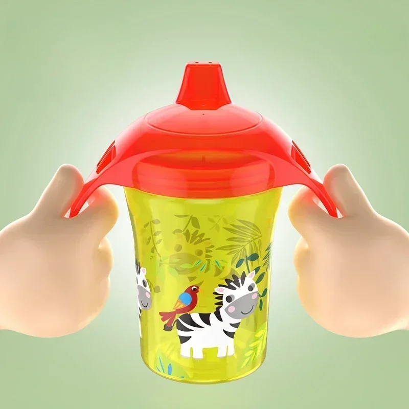 Drinking Cup 220/260ML Baby Learning Cup with Double Handle Flip Lid BPA Free Leakproof