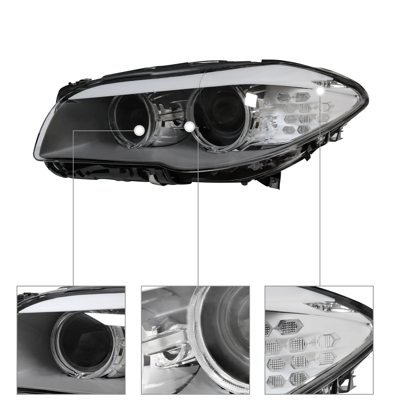 Xenon Headlights Pair For 2011-2013 BMW 5 series F10 550i 535i 528i Left/ Right / 1 pair (Left+Right) 63117203243 63117203244  5