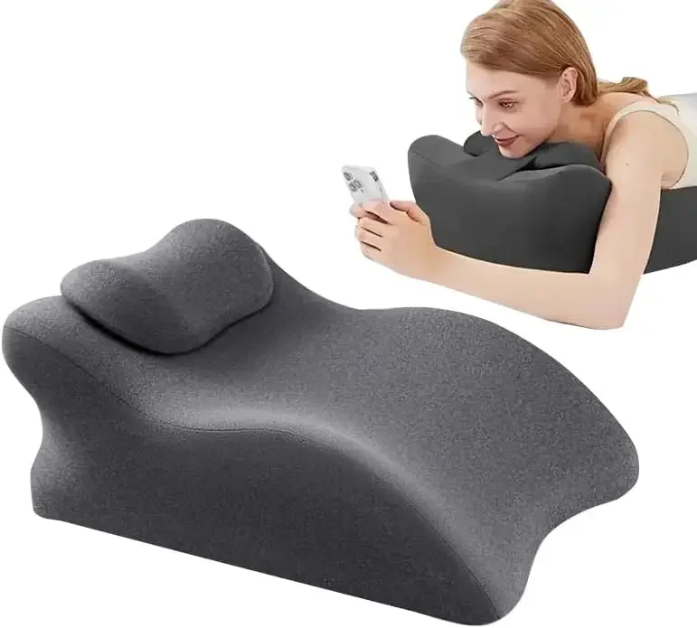 Ergonomic Memory Foam Bed Wedge Pillow Unique Curved Design for Reading Prone Position Luxury BeddingSet Multifunctional Support