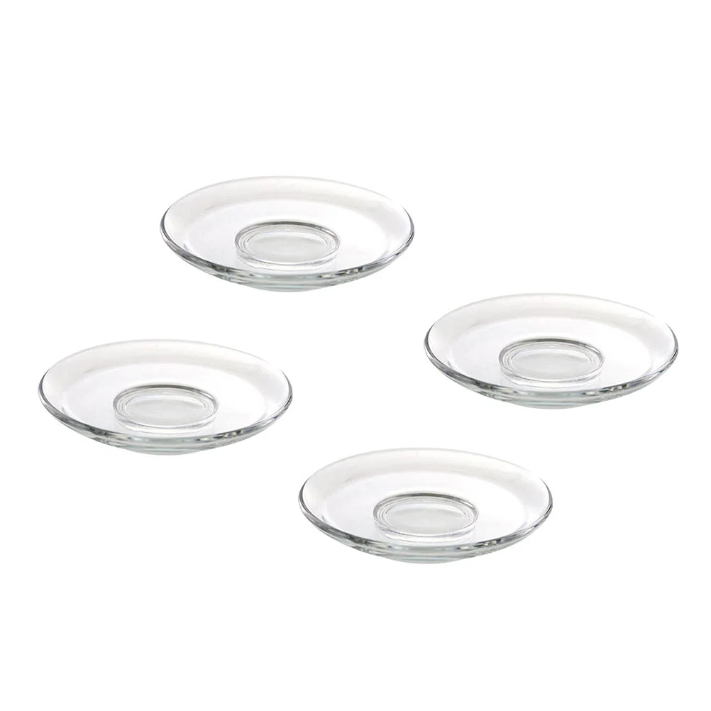 

Clear Glass Plate Saucers Snack Dishes Dessert Plate Tea Bag Holders Small Glass Plates
