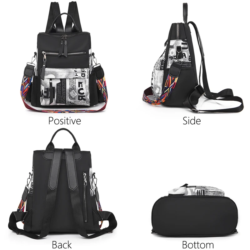 2022 New Luxury Designer Printed Backpack Waterproof Oxford Fabric Ladies Backpack Large Capacity Travel Bag