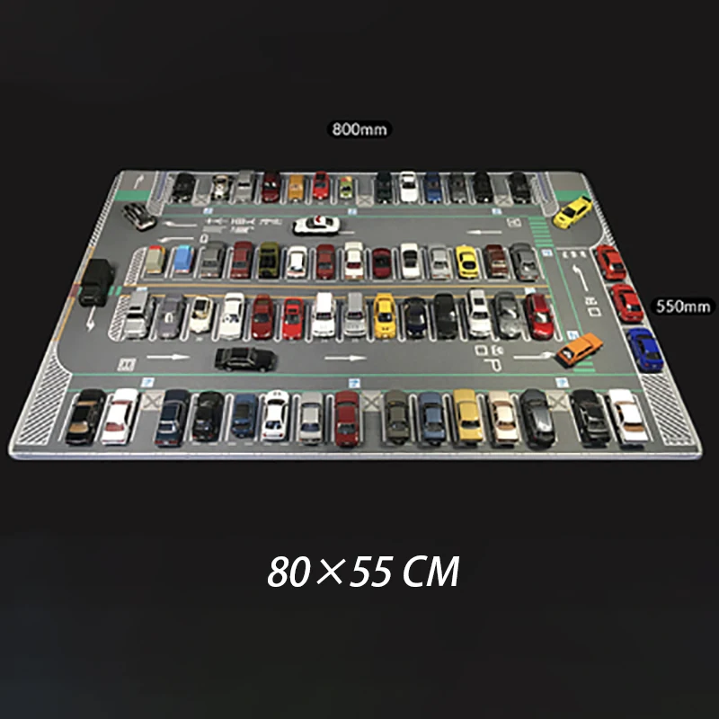 80CM 1:64 Scale Model Car Scene Mat Large Parking Lot Mat for Diecast Vehicle Scene Display Toy Mouse Pad Scene Show Toy 4