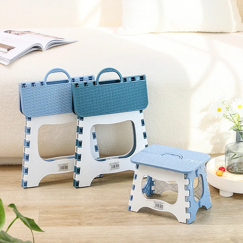Household Folding Stool Thickened Plastic Outdoor Fishing Camping Portable Bench Children's Adult