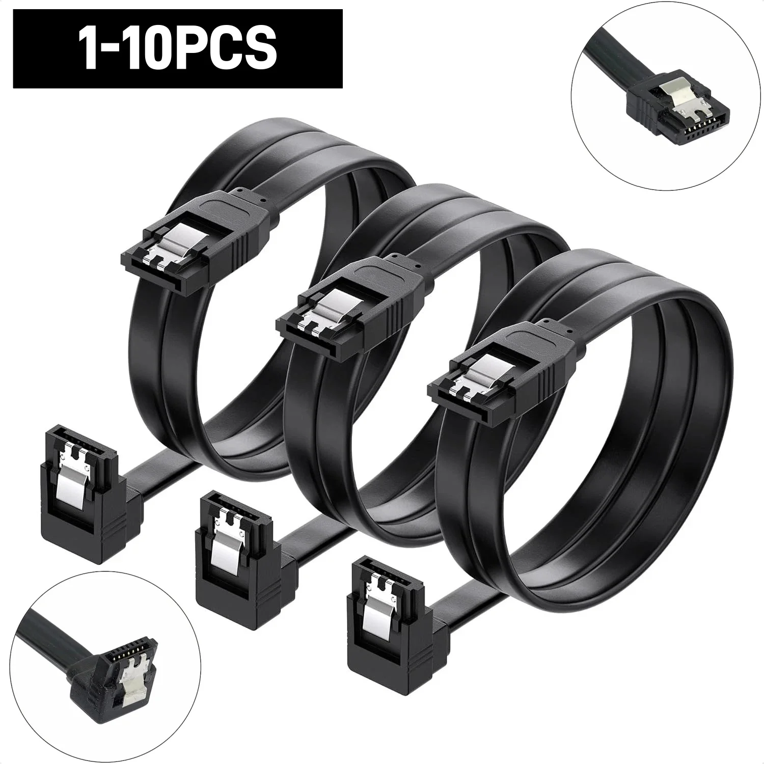 SATA 케이블 III, 1-10개 SATA 케이블 III 6Gbps 직선형/곡선..
