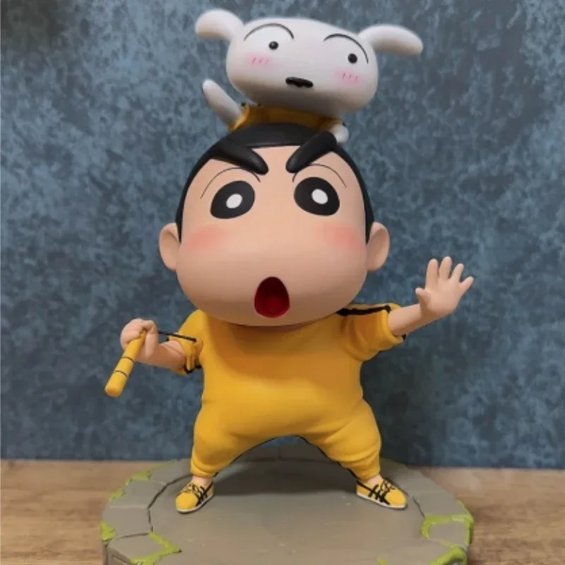 

Genuine Crayon Shin-Chan Anime Figure 15cm Kung Fu Shin-Nohara Shin-Nosuke Cos Bruce Lee Tide Play Doll Desktop Collection Toys
