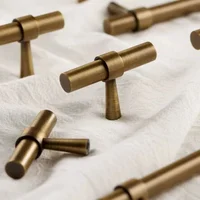 Poignées de porte de placard en laiton massif Antique, boutons de tiroir rétro, accessoires de cuisine, poignées de rangement d'armoire, poignées de meubles 1