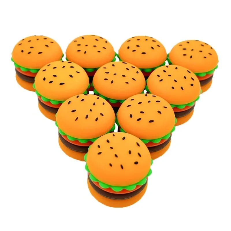 Hamburger Shape Silicone Jar 5ML Portable Oil Box Silicone Container Storage Box Candle Jar