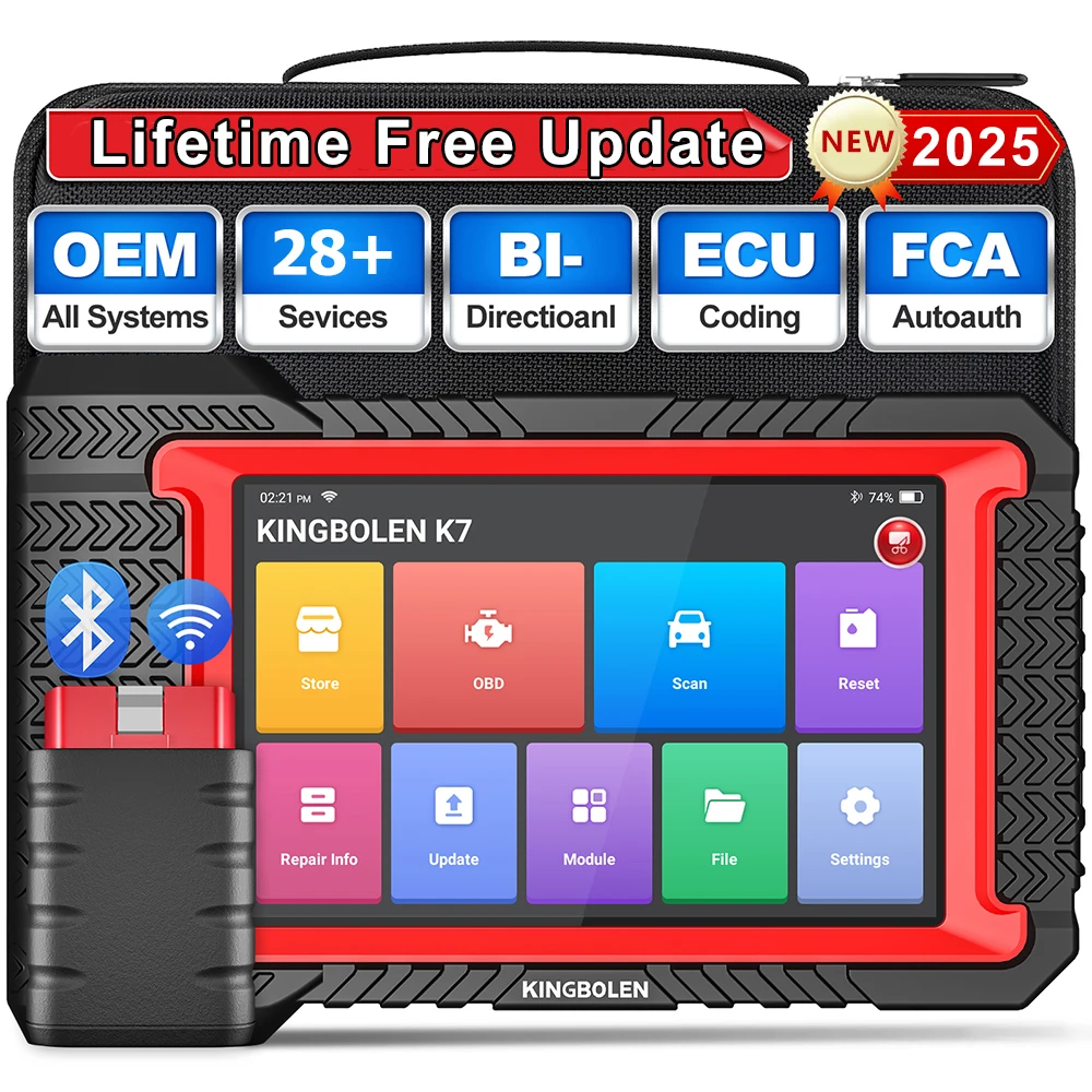 KINGBOLEN K7 outil de Diagnostic de voiture système complet Scanner OBD2 codage ECU Test actif 28 réinitialisation AF réinitialiser mise à jour gratuite à vie Scan