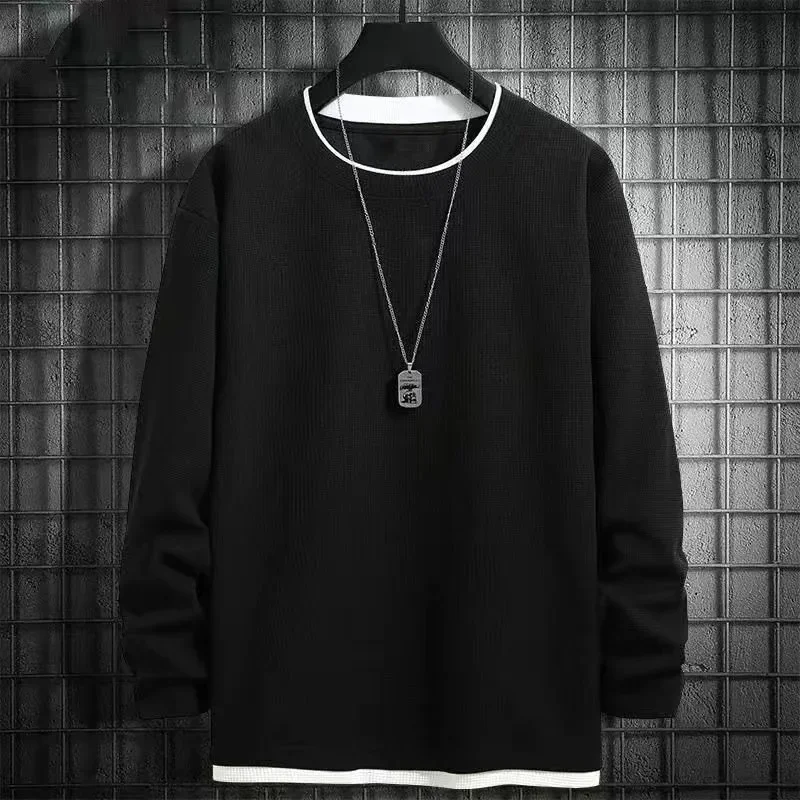 Black D01 waffle long sleeve