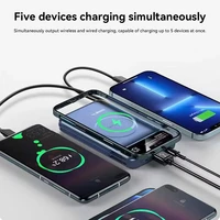 Xiaomi Power Bank 50000mah Wireless Charging Magsafe Power Bank Magnetic Charging Built-in Wire Mobile Phone Battery For Iphone - Image 6
