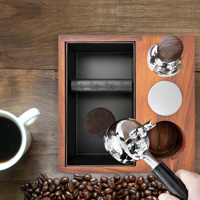 Espresso Knock Box Coffee Machine Accessories Fit 2.28inch Rectangular  Tamper US