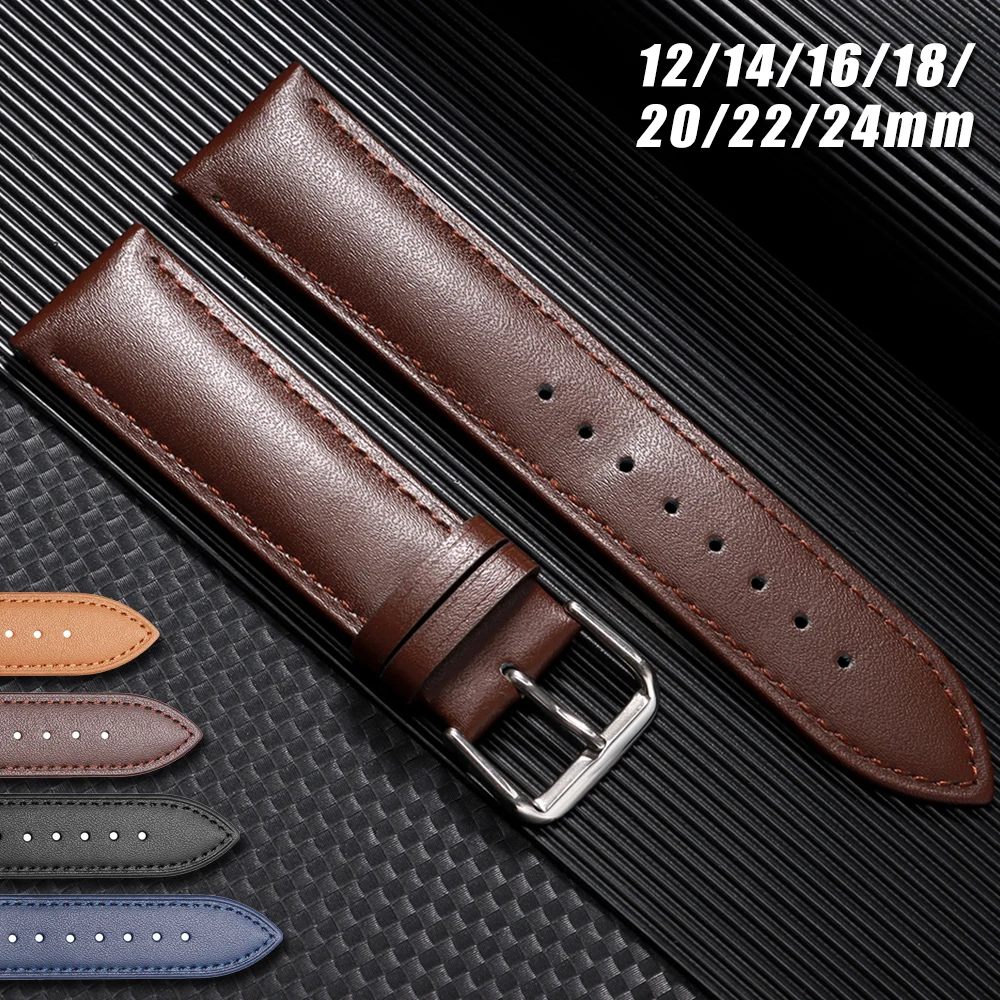 Premium Calfskin Leather Watch Strap - Universal Fit Bracelet