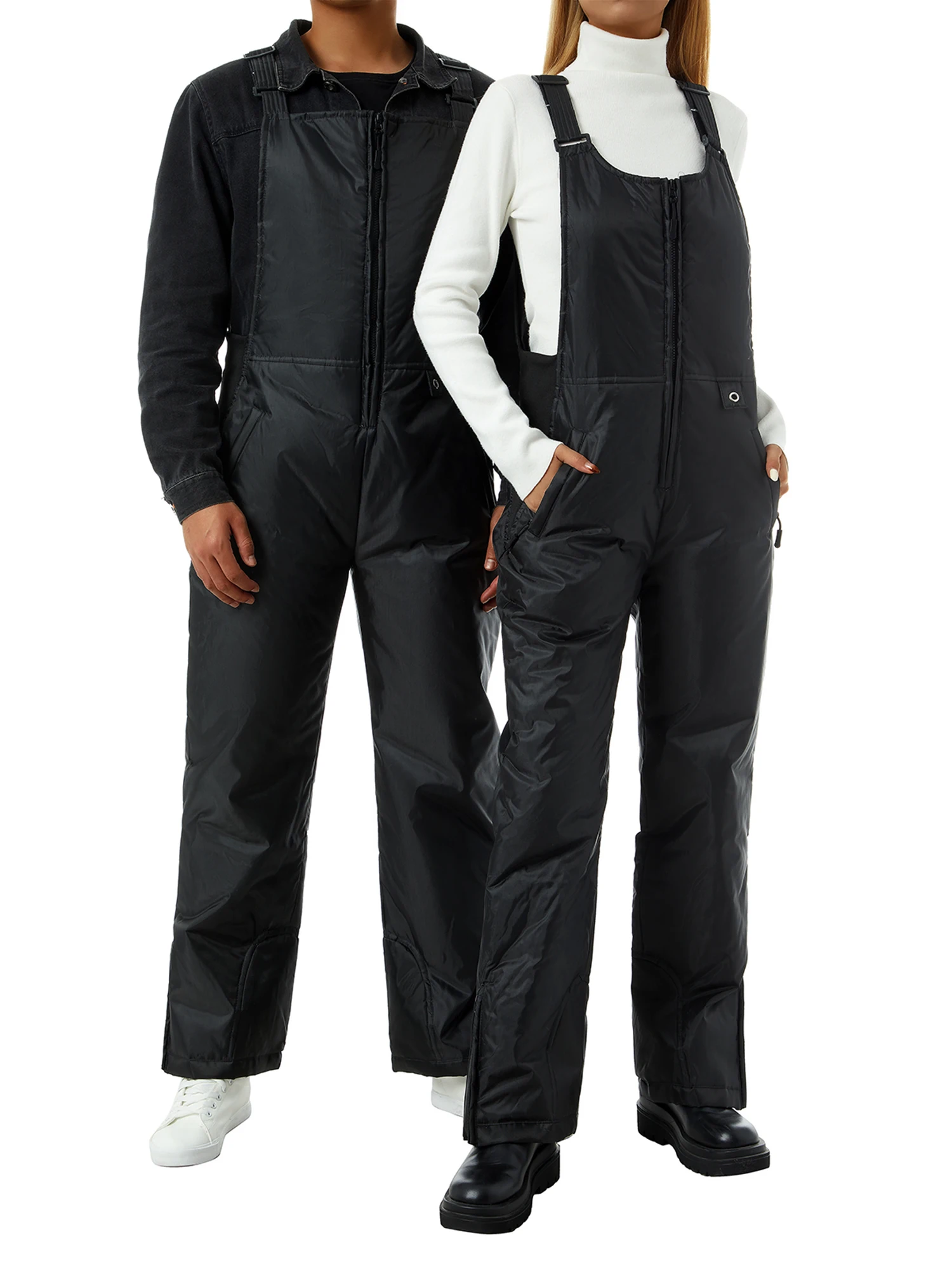 Men Rompers Denim Overalls Adjustable Straps Windproof Thickened Cargo Trousers Winter