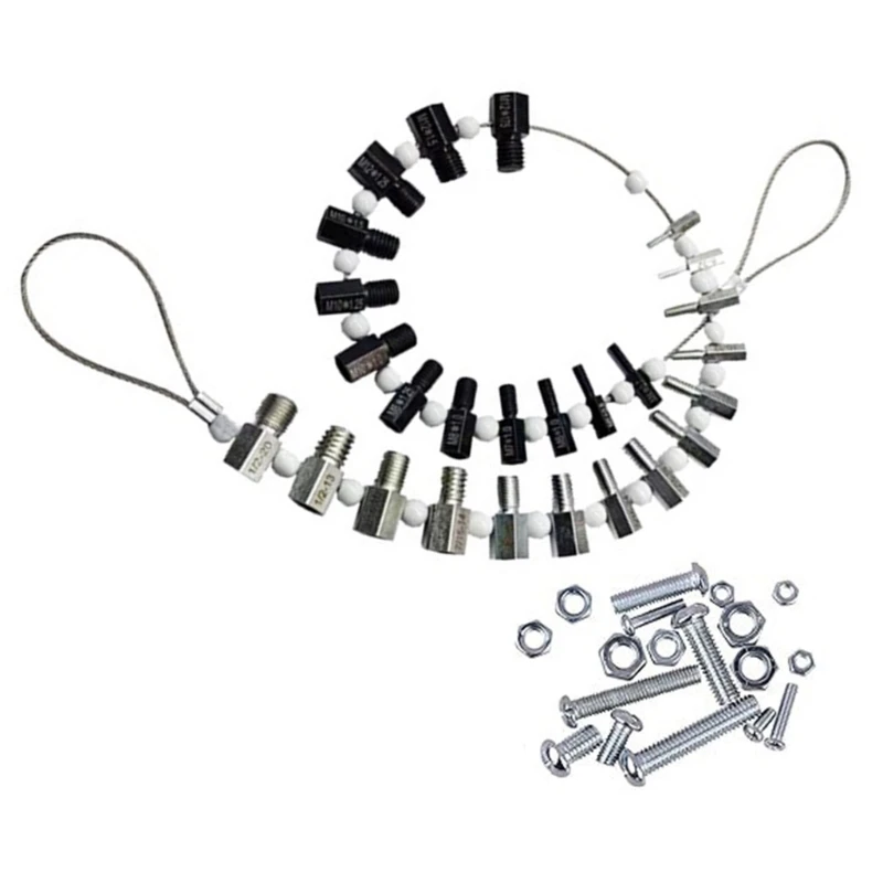 Description Picture 5 of itemY1UD Upgrades Efficient Nut & Bolt Thread Measurement Set Nut & Bolt Thread Size Gauge 26 Gauges to Easily Identify Sizes