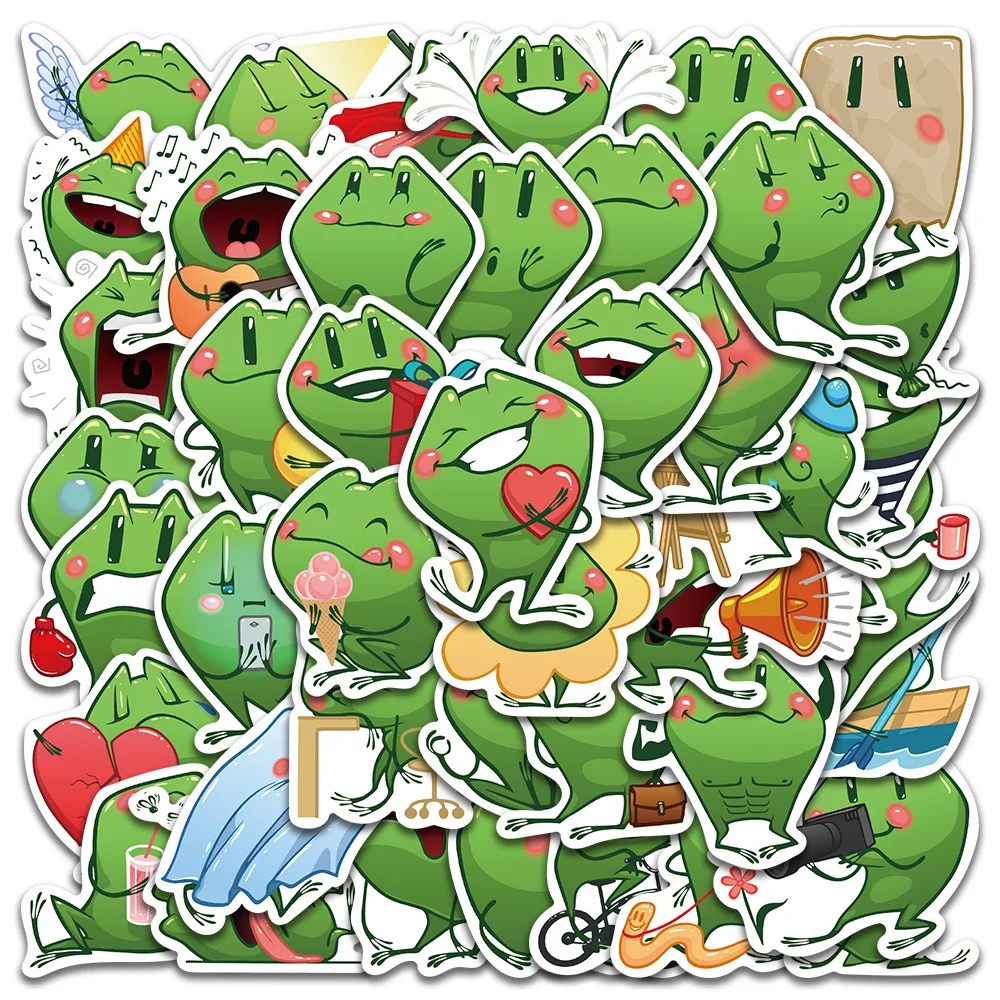 

10/44Pcs Cartoon Frogs Stickers Funny DIY Graffiti Decals For Laptop Suitcase Phone Guitar Skateboards Stickers Kids Toys Gifts