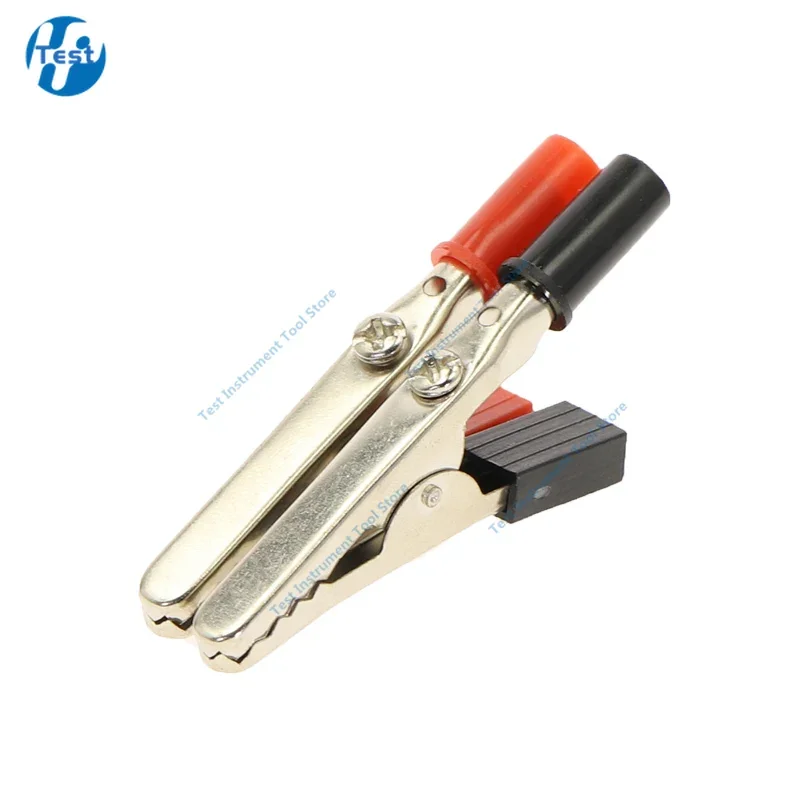 10pcs/lot Insulated Crocodile Clips Plastic Handle Cable Lead Testing Metal Alligator Clips Clamps 52mm Length 15A alligator clips test clip
