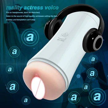 Automatic Male Masturbator Cup Dual Channel Hand Free Sucking Masturbation Cup Sex Machine Oral Vaginal Adult Toys for Men