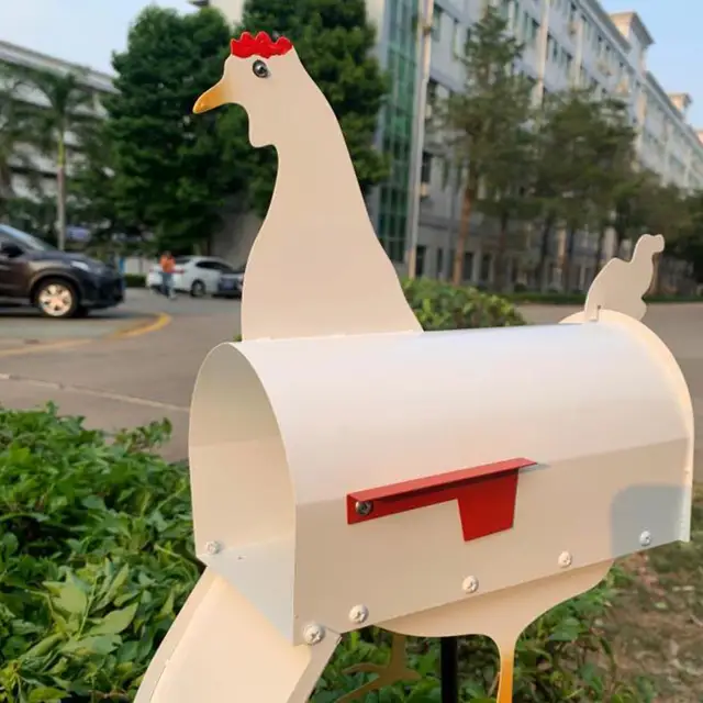 Garden Metal Animal Postafiók Szobrászat Vízálló Letter Box Ló Tehén Csirke A Kerti Udvarhoz U3I8 - Image 4